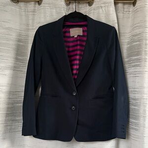 Banana Republic Women's Black Blazer with Striped Lining